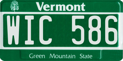 VT license plate WIC586