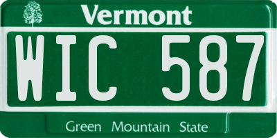 VT license plate WIC587