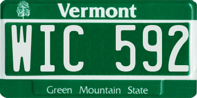 VT license plate WIC592