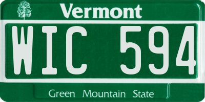 VT license plate WIC594