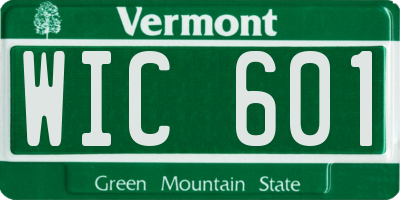 VT license plate WIC601