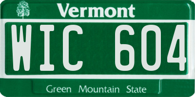 VT license plate WIC604