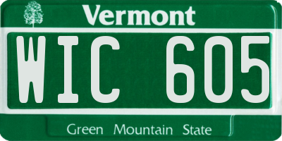 VT license plate WIC605