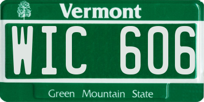 VT license plate WIC606