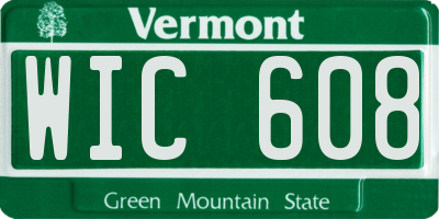 VT license plate WIC608