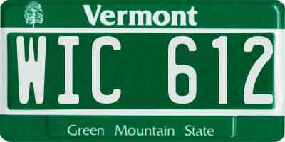 VT license plate WIC612