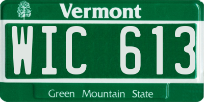 VT license plate WIC613