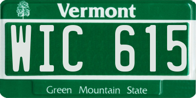 VT license plate WIC615