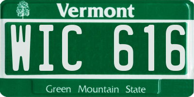VT license plate WIC616