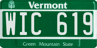 VT license plate WIC619