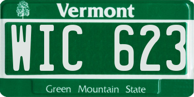 VT license plate WIC623
