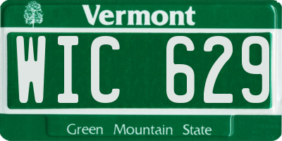 VT license plate WIC629