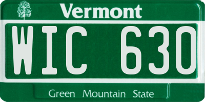 VT license plate WIC630