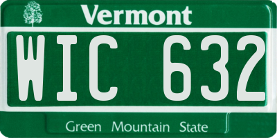 VT license plate WIC632