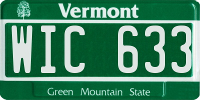 VT license plate WIC633