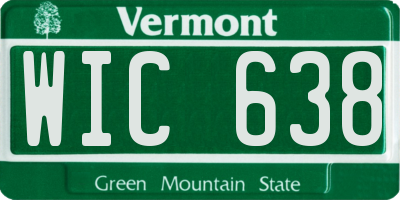 VT license plate WIC638