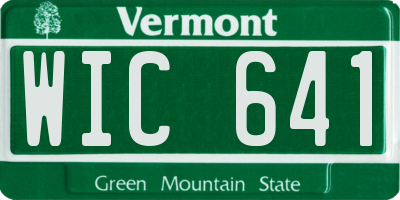 VT license plate WIC641