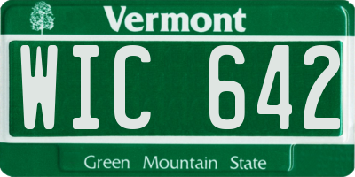 VT license plate WIC642