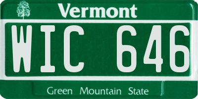 VT license plate WIC646