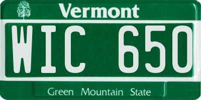 VT license plate WIC650