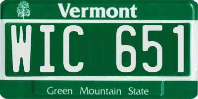 VT license plate WIC651