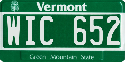 VT license plate WIC652