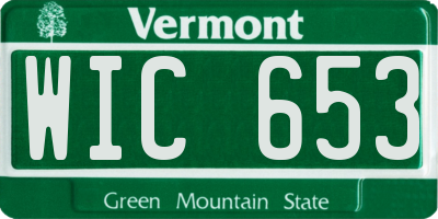 VT license plate WIC653