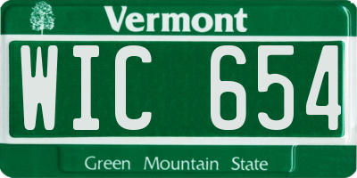 VT license plate WIC654