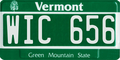VT license plate WIC656