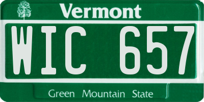 VT license plate WIC657