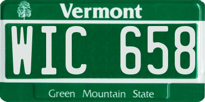VT license plate WIC658