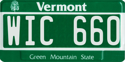 VT license plate WIC660