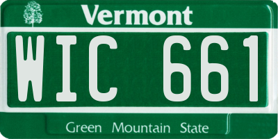 VT license plate WIC661