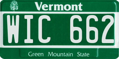 VT license plate WIC662
