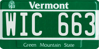 VT license plate WIC663