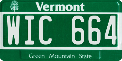 VT license plate WIC664