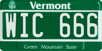 VT license plate WIC666