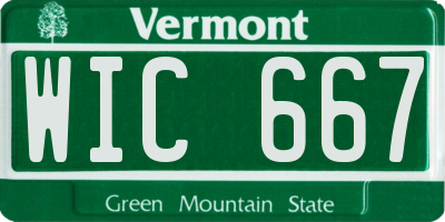 VT license plate WIC667