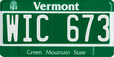 VT license plate WIC673