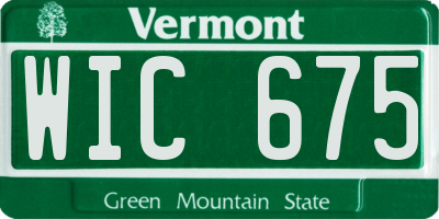 VT license plate WIC675