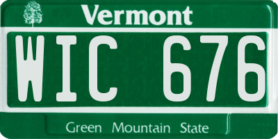 VT license plate WIC676