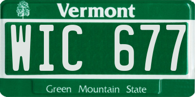 VT license plate WIC677