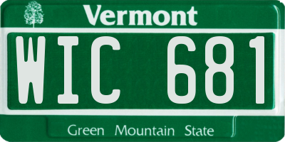 VT license plate WIC681