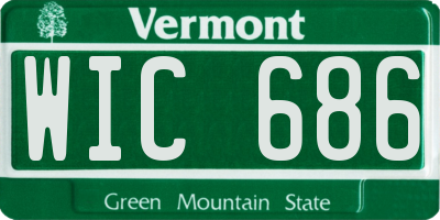 VT license plate WIC686