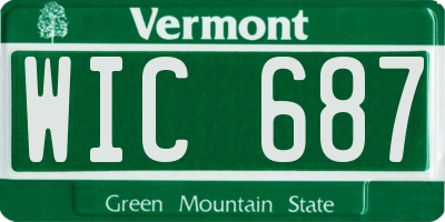 VT license plate WIC687