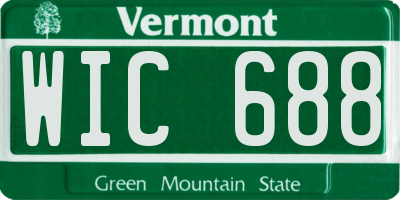 VT license plate WIC688