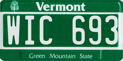 VT license plate WIC693