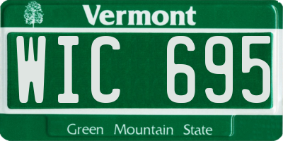 VT license plate WIC695