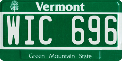 VT license plate WIC696