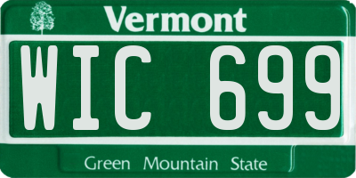 VT license plate WIC699